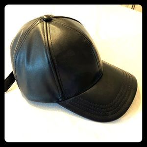C.C vegan leather baseball hat - black